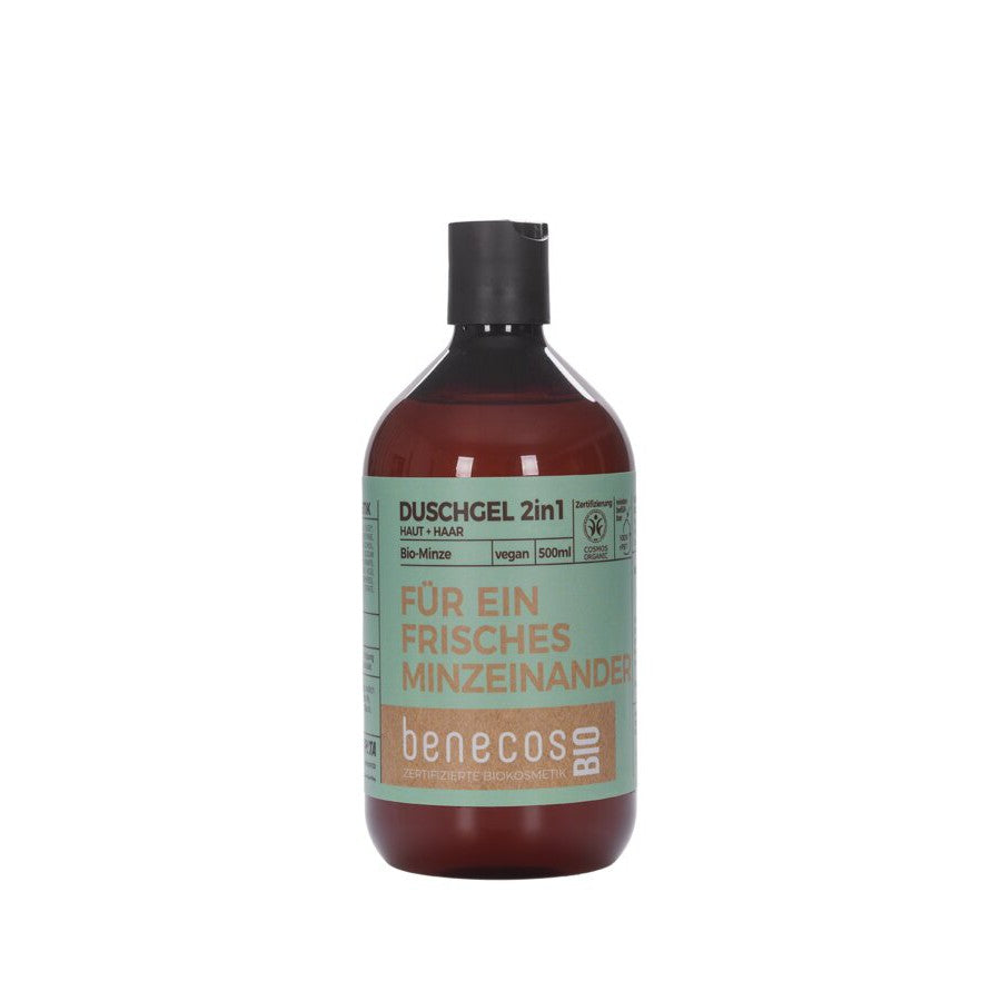 BenecosBIO 2in1 minttu suihkugeeli ja shampoo, 500 ml