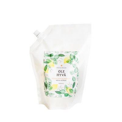 Ole Hyvä käsienpesuneste koivu-sitrus täyttöpussi, 1000 ml