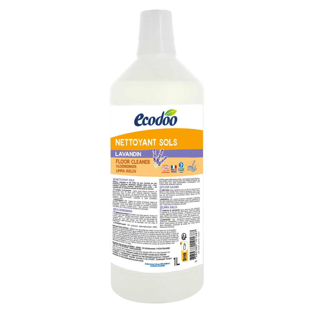 Ecodoo lattianpesuaine/yleispuhdistusaine laventeli, 1000 ml