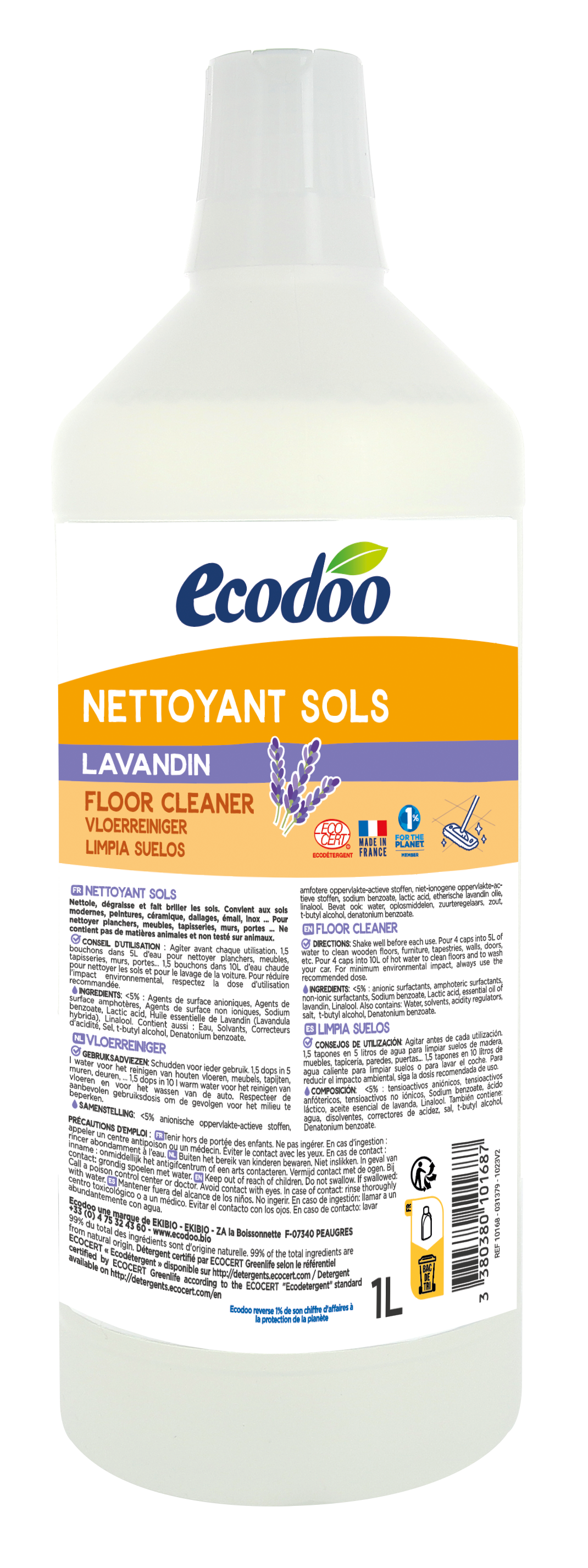 Ecodoo yleispuhdistusaine laventeli, 1000 ml