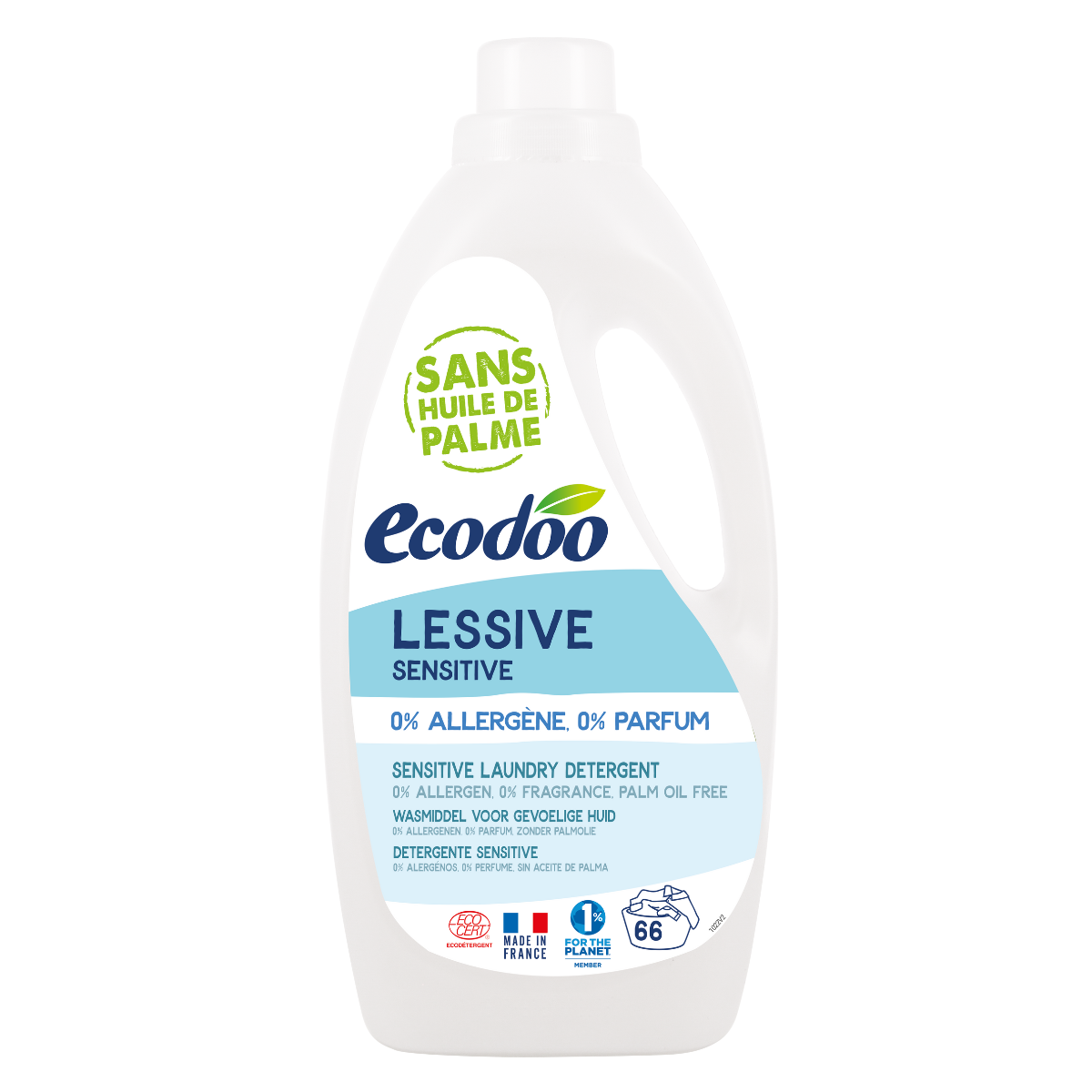 Ecodoo hajusteeton pyykinpesuaine Sensitive, 2 l