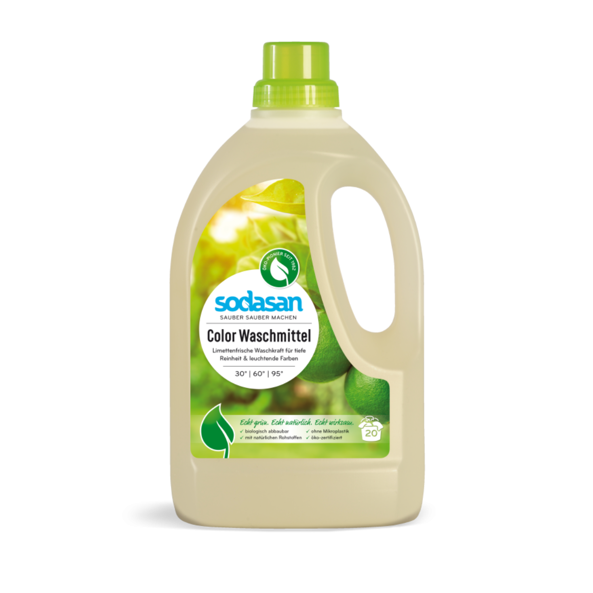 Sodasan pyykinpesuaine Color Lime, 1500 ml