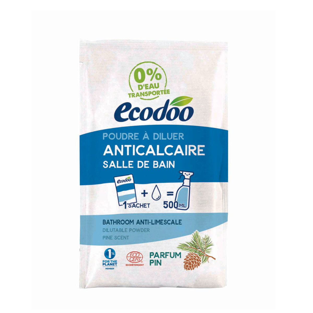 Ecodoo Anti-Limescale kylpyhuoneenpuhdistusaine jauheena 20 g